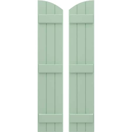 Ekena Millwork Americraft 3-Board (3 Batten) Wood Joined Board-n-Batten Shutters w/Ellipt Top, ARW401BE311X61SGH, PR ARW401BE311X61SGH
